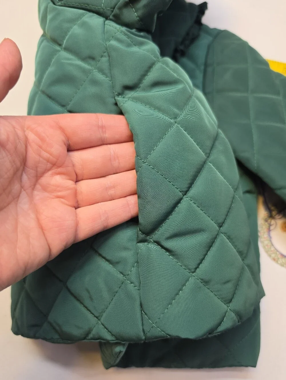 Edgehill Collection × Darby Green Quilted Puffer Jacket with Ruffle Collar NWT